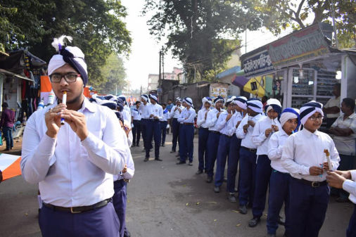 Contai Model Institution - Students on road at Republic Day